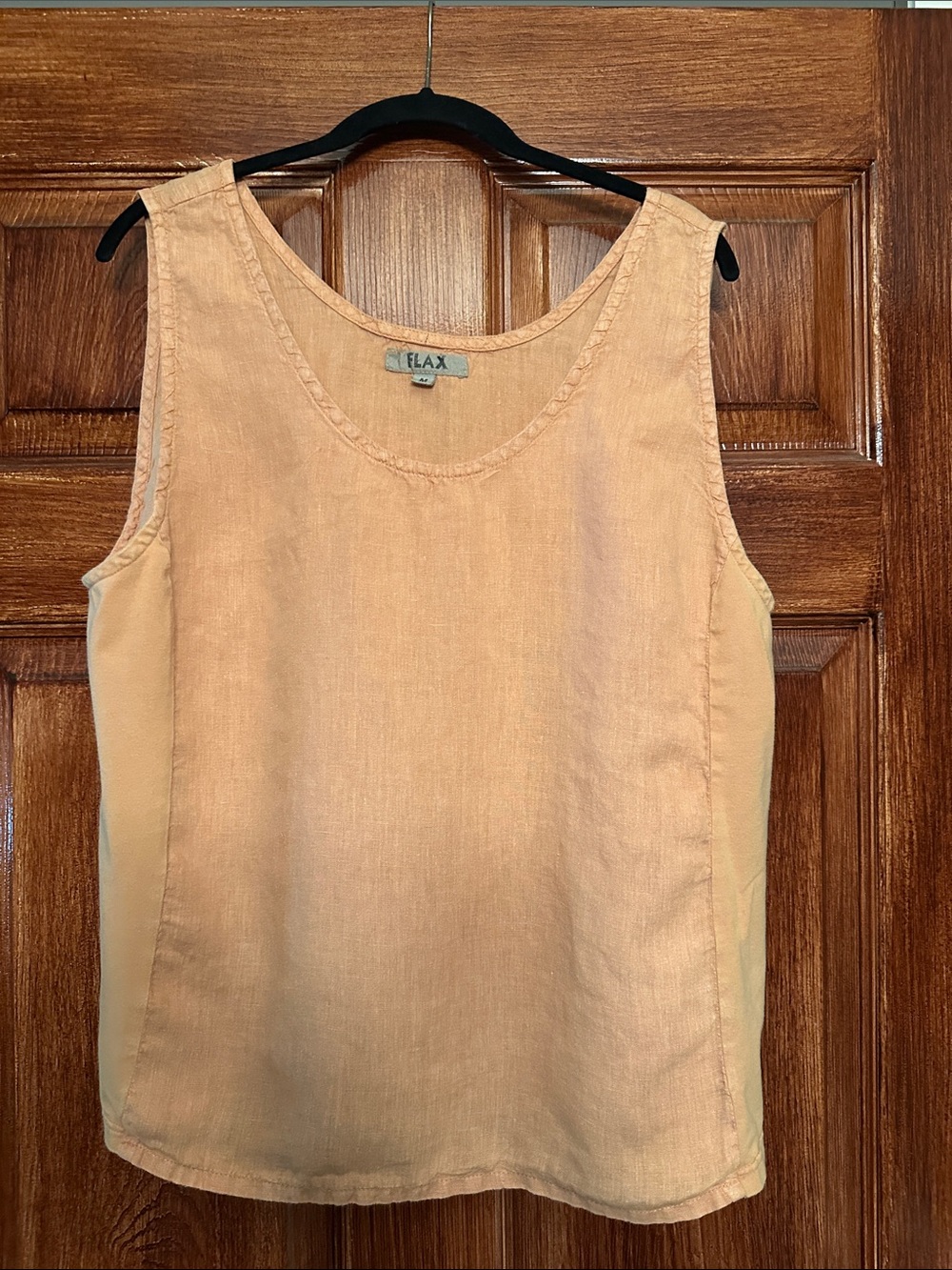 Flax Linen Blend Tank Top in Tangerine
